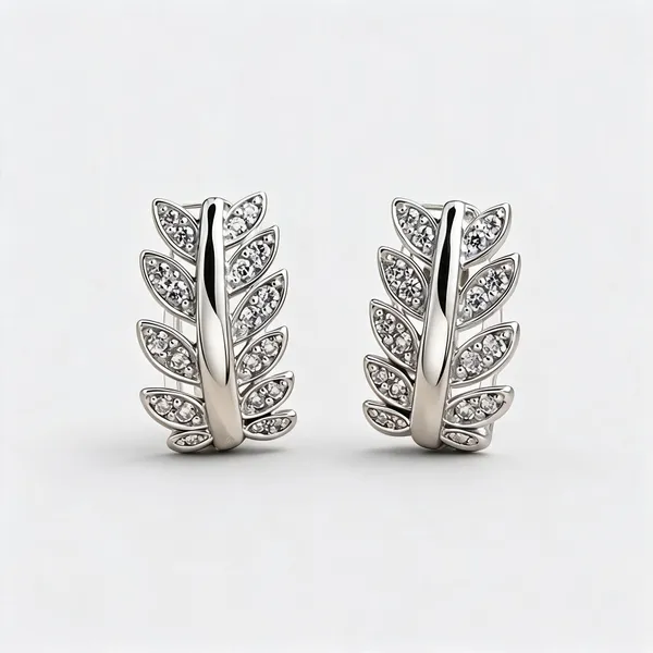 Silver_Stainless_Steel_Leaf_Stud_Earrings_For_Women