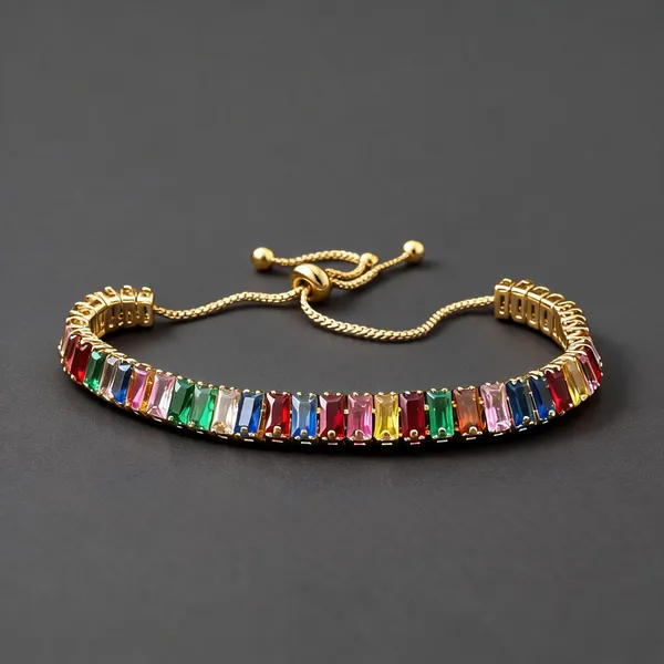 18k_Gold_Plated_Multi_Coloured_Stone_Bracelet_For_Women