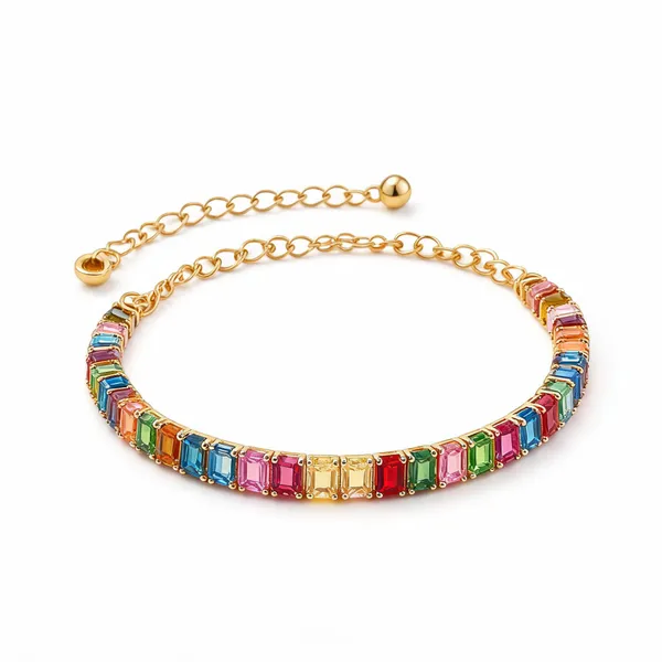 Multicolor_Stainless_Steel_Gold_Tone_Chain_Bracelet_For_Women