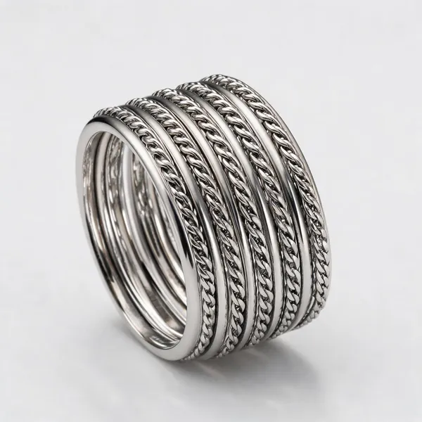 Silver_Stainless_Steel_Braided_Bangle_Set_For_Women