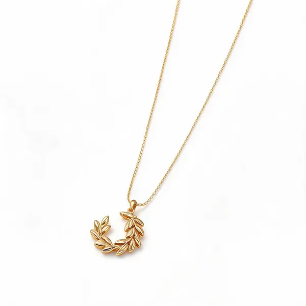 Gold_Stainless_Steel_Leaf_Pendant_Necklace_For_Women