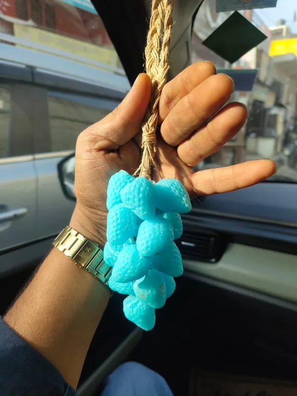 Blue_Textured_Beaded_Car_Hanging_Ornament