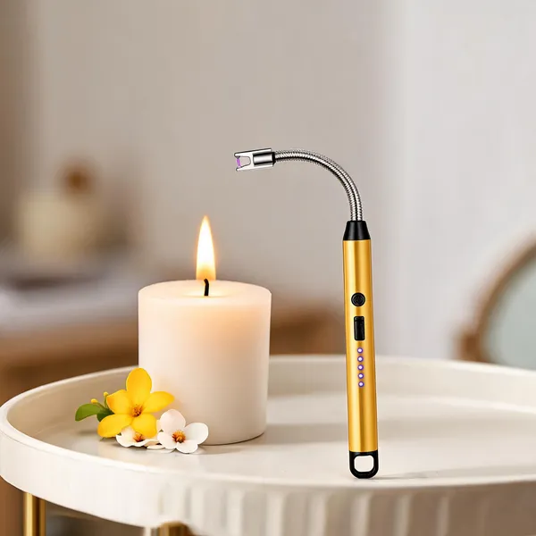 Gold_Metal_Flexible_Neck_Usb_Electric_Arc_Lighter