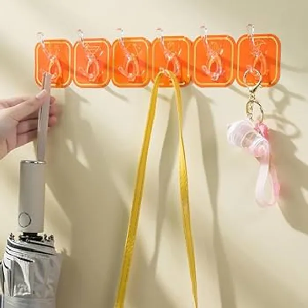 Orange_Decorative_Multi_Hook_Wall_Rack
