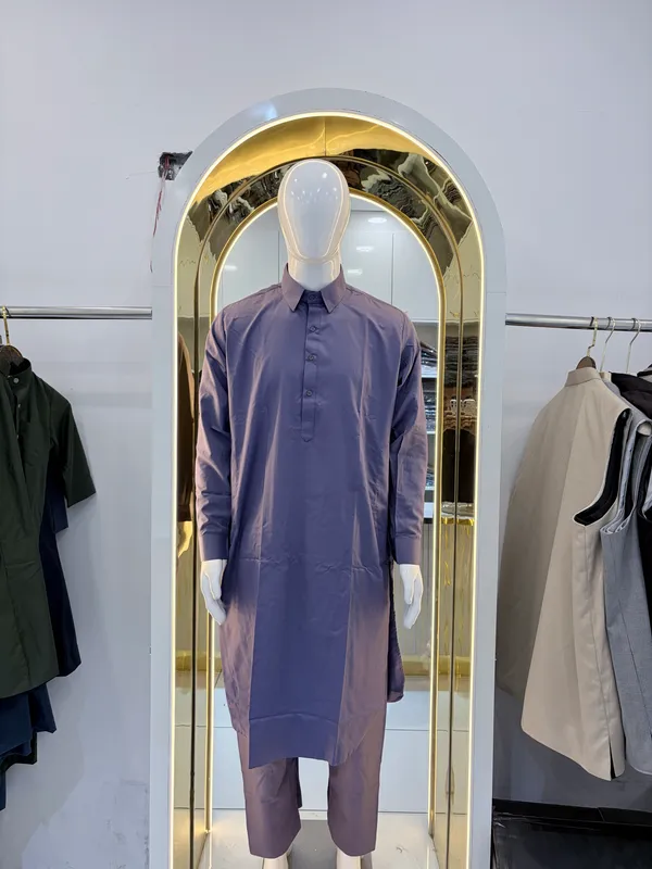 Purple_Cotton_Kurta_Shalwar_For_Men