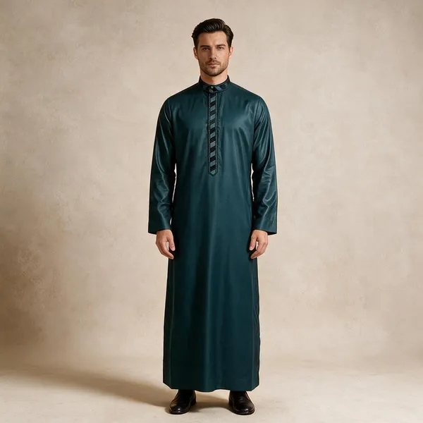 Blue_Tr_Regular_Embroidery_Thobe_For_Men