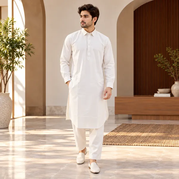 White_Cotton_Pathani_For_Men