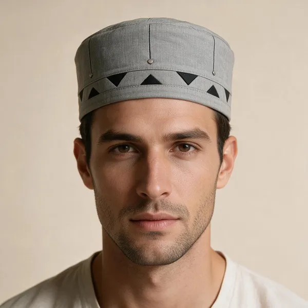 Grey_Patterned_Kofi_Cap_For_Men