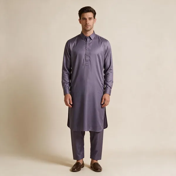Purple_Cotton_Kurta_Shalwar_For_Men