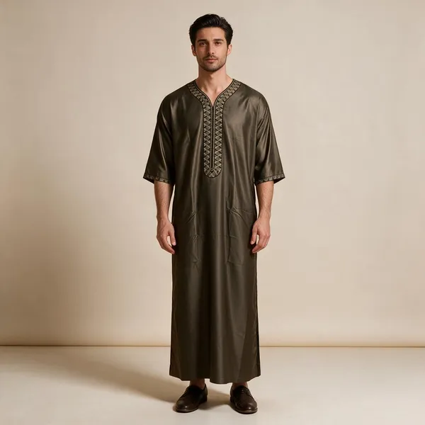 Brown_Tr_Fabric_Moroccan_Thobe_For_Men