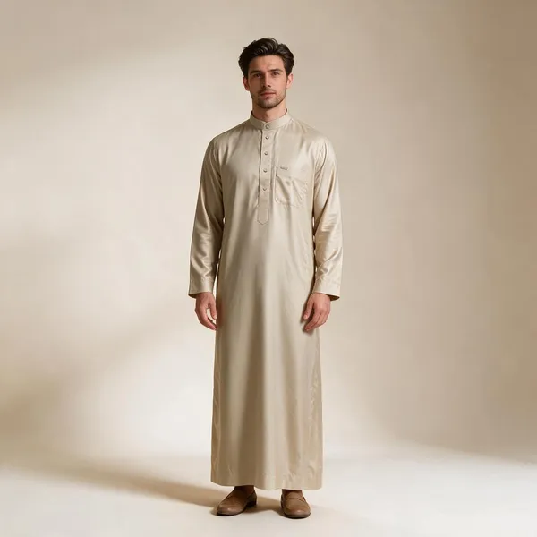 Beige_Tr_Regular_Embroidery_Thobe_For_Men