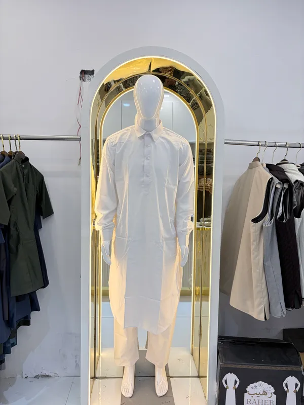 White_Cotton_Pathani_For_Men