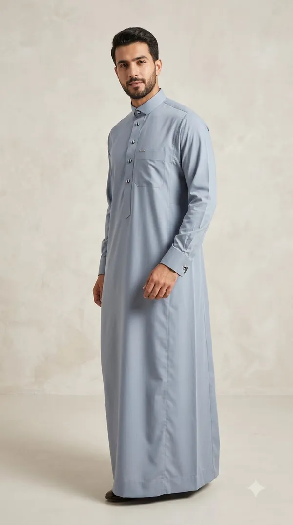 Grey_Al_Aseel__double_Collar_cuff_&_Kali_Thobe_For_Men