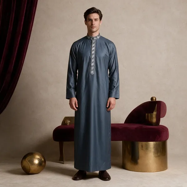 Blue_Tr_Regular_Embroidery_Thobe_For_Men