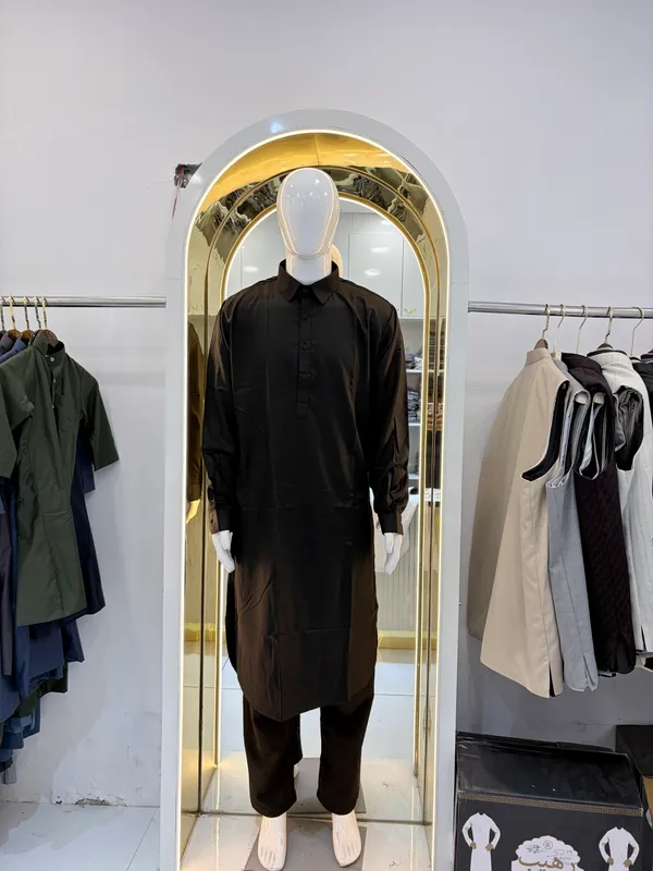 Black_Cotton_Kurta_Shalwar_For_Men