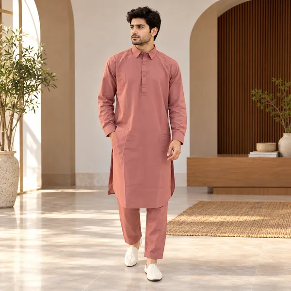 Pink_Cotton_Pathani_For_Men