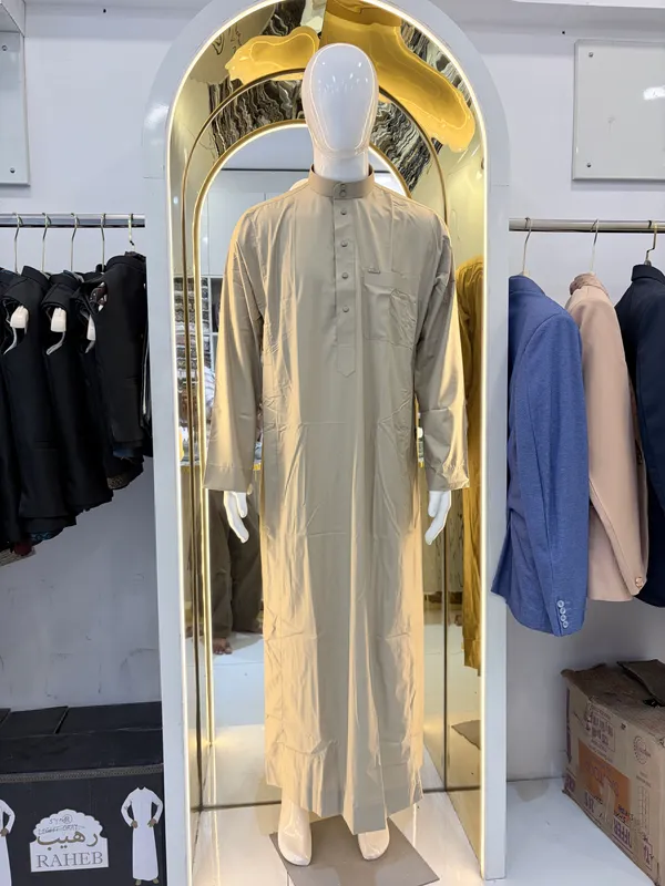 Beige_Tr_Regular_Embroidery_Thobe_For_Men