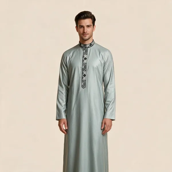White_Tr_Regular_Embroidery_Thobe_For_Men