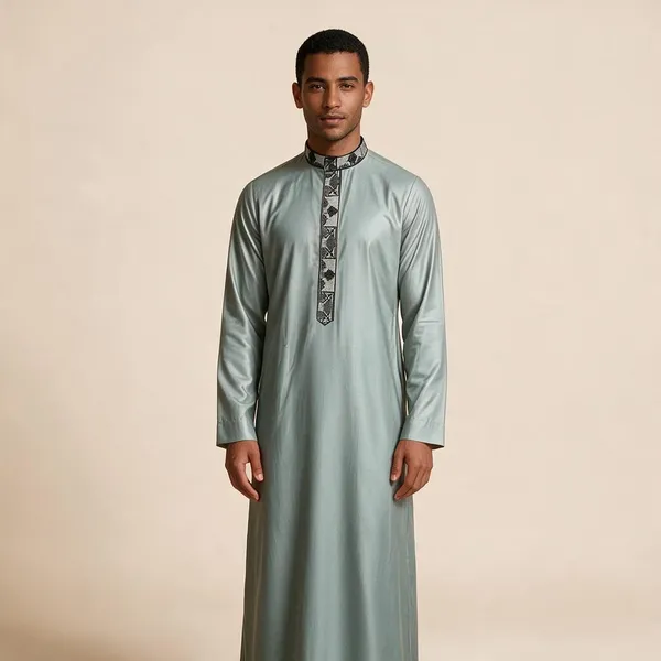 White_Tr_Regular_Embroidery_Thobe_For_Men