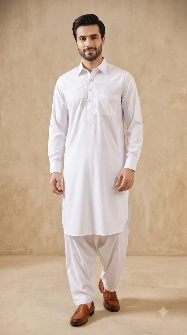 WHite_TR_Pathani_with_Embroidery