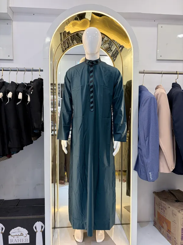 Blue_Tr_Regular_Embroidery_Thobe_For_Men