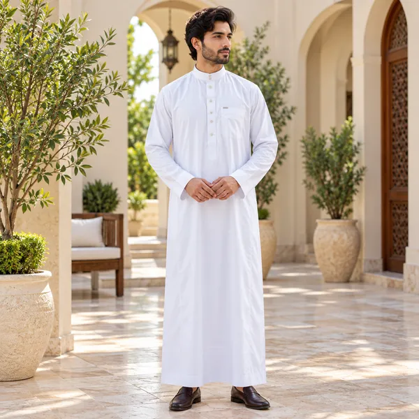 White_Al_Aseel__Chinese__Collar_Kali_Thobe_For_Men