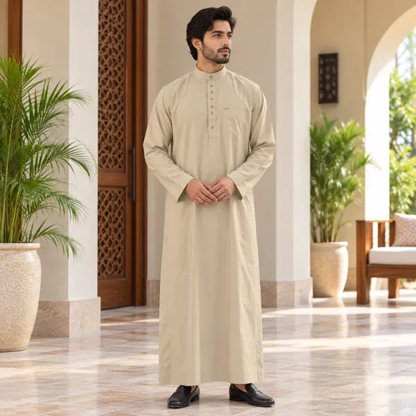 Brown_Al_Aseel_Raheb_Double_Collar_Kali_Thobe_For_Men
