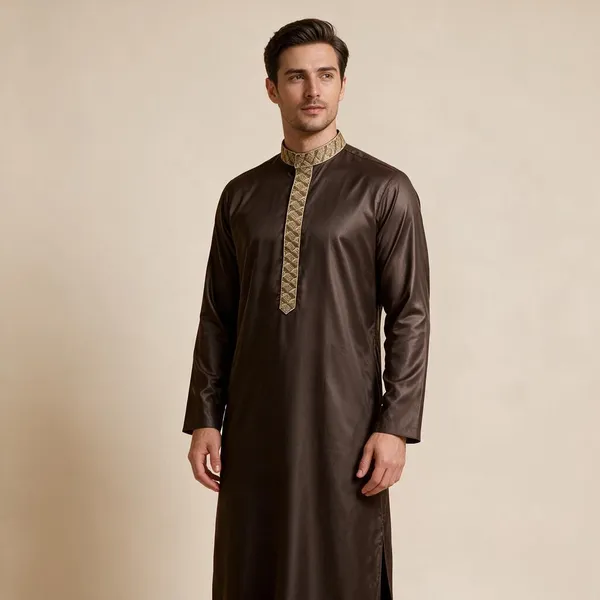 Brown_Tr_Regular_Embroidery_Thobe_For_Men