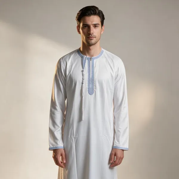 White_Al_Aseel_Omani_Thobe_Jubba_For_Men