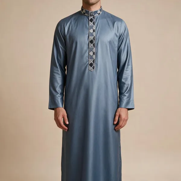 Blue_Tr_Regular_Embroidery_Thobe_For_Men