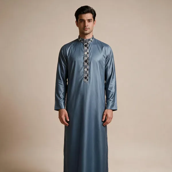 Blue_Tr_Regular_Embroidery_Thobe_For_Men