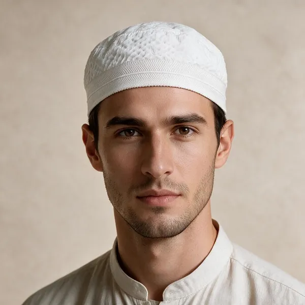 White_Cotton_Saad_Sahab_Cap_For_Men