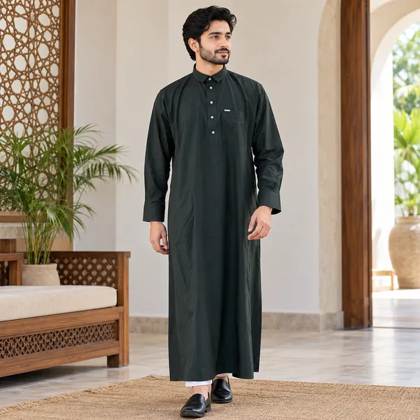 Black_Tr_Double_Collar_Kali_Raheb_Thobe_For_Men