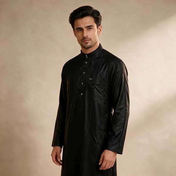 Black_Al_Aseel_Double_Collar_Kali_Thobe_For_Men