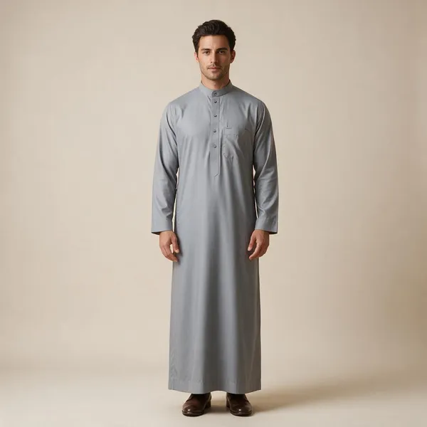Grey_Al_Aseel_Double_Collar_Kali_Thobe_For_Men
