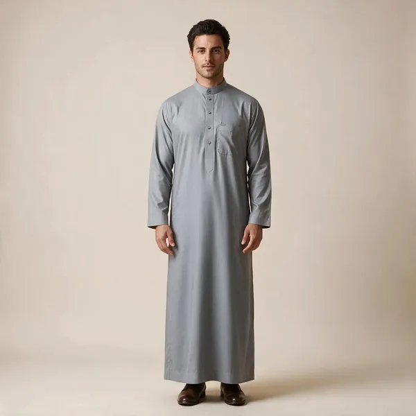 Grey_Al_Aseel_Double_Collar_Kali_Thobe_For_Men