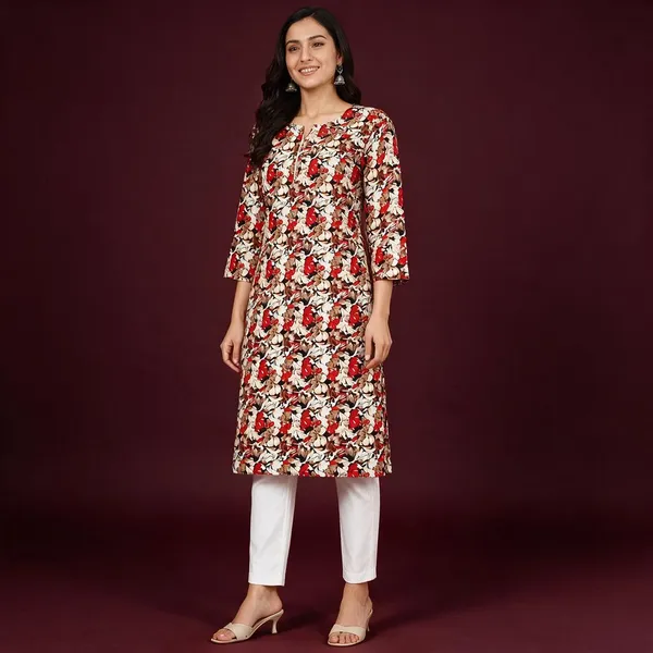 Avasthita_Women_Floral_Print\_Printed_Straight_Kurta_(Black\_Red)