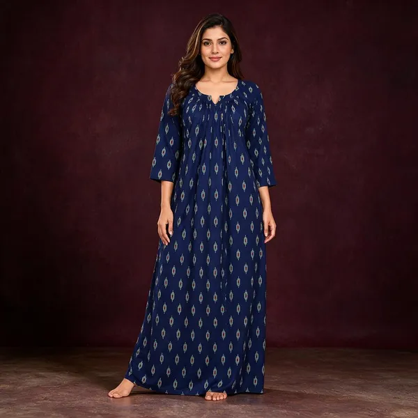 Avasthita_Women_Nightdress_(Dark_Blue)