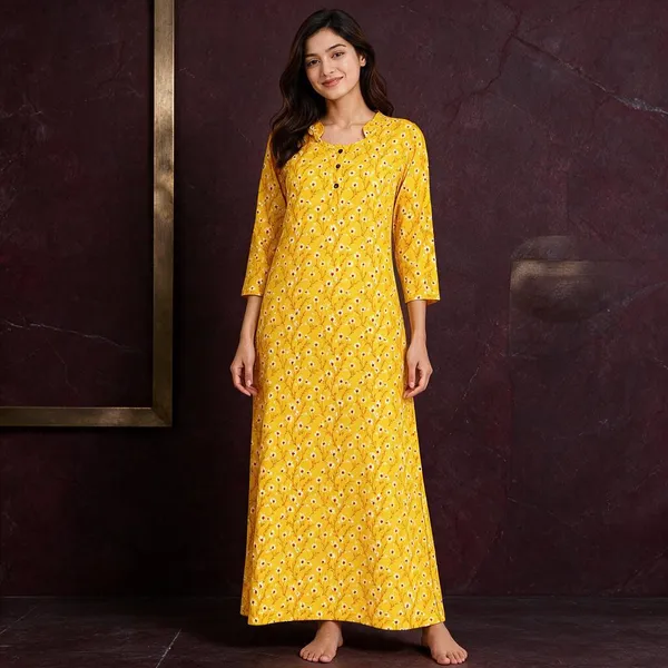 Avasthita_Women_Nightdress_(Yellow)