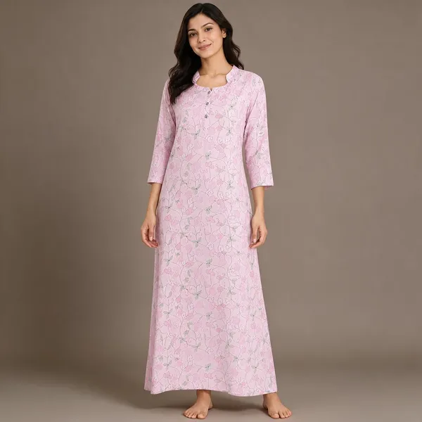 Avasthita_Women_Nightdress_(Pink\_Green)