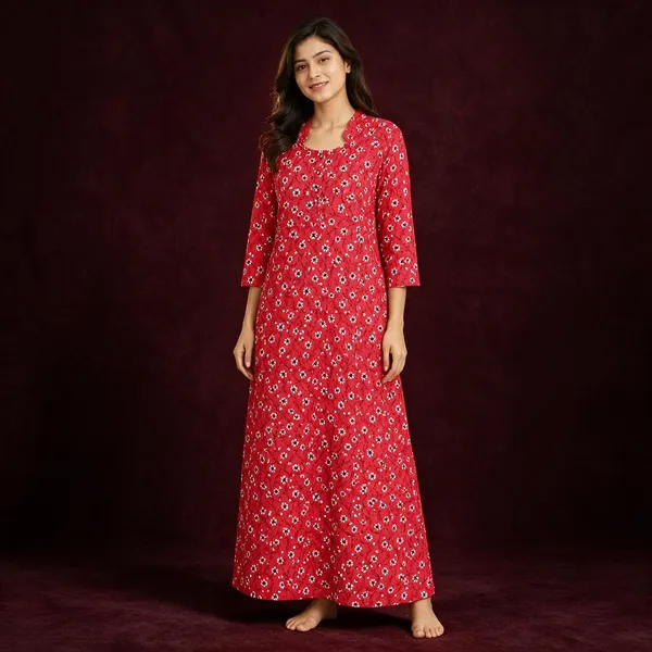 Avasthita_Women_Nightdress_(Red)