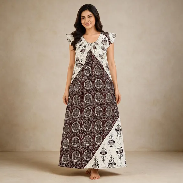 Avasthita_Women_Nighty_(Brown\_White)