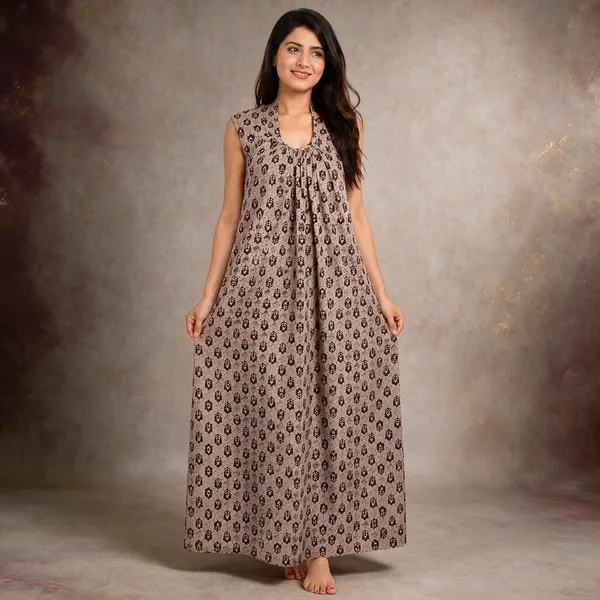 Avasthita_Women_Nighty_(Beige\_Brown)