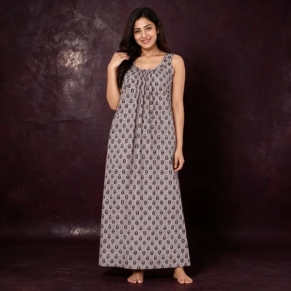 Avasthita_Women_Nighty_(Grey\_Brown)