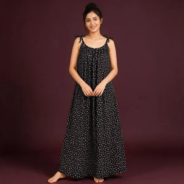 Avasthita_Women_Nightdress_(Black)