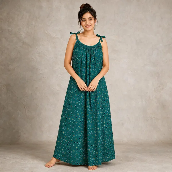 Avasthita_Women_Nightdress_(Dark_Green)