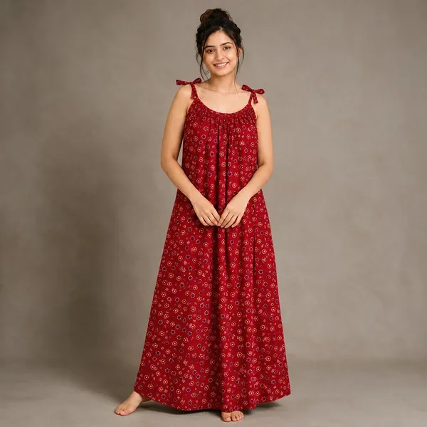 Avasthita_Women_Nightdress_(Red)
