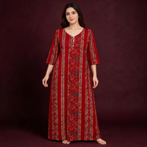 Avasthita_Women_Nightdress_(Red)