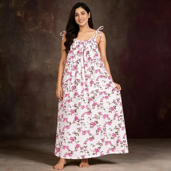 Avasthita_Women_Nightdress_(Multicolor\_Pink\_White)