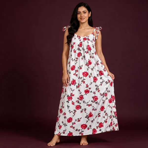 Avasthita_Women_Nightdress_(Red\_White)